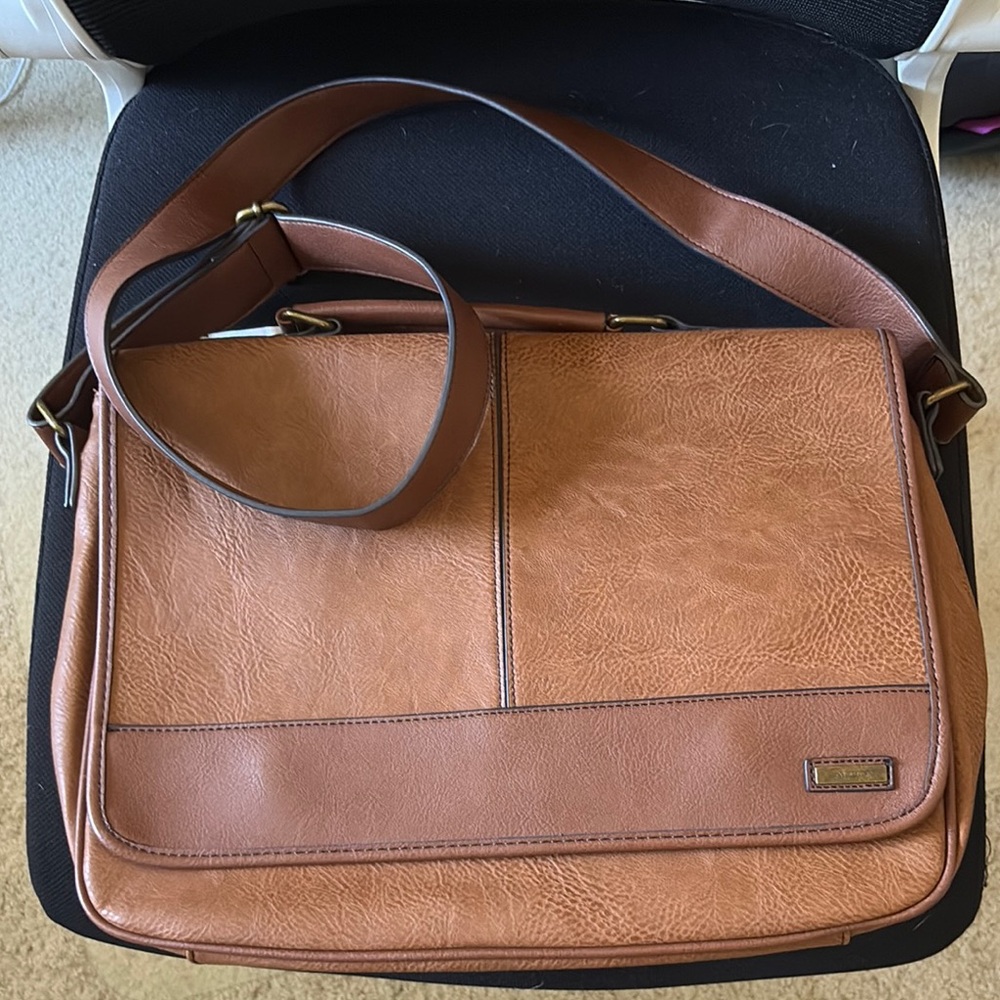 Aldo Brown Leather Men's Messenger Bag